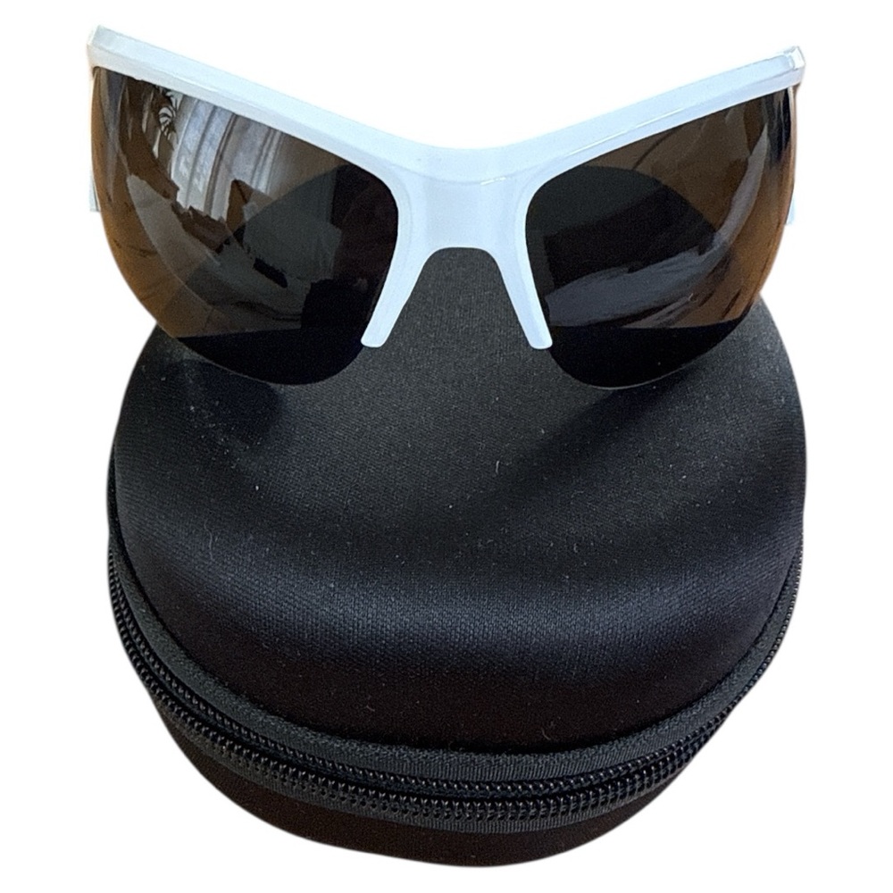 Chic White and Black Sunglasses with Case